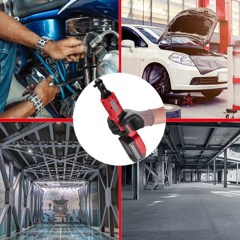 Geevorks 3/8-inch 20V Cordless Electric Ratchet Wrench 380RPM Variable Speed 60N.m Power Ratcheting Wrench with 2.0Ah Battery Fast Charger  UK - Image 3