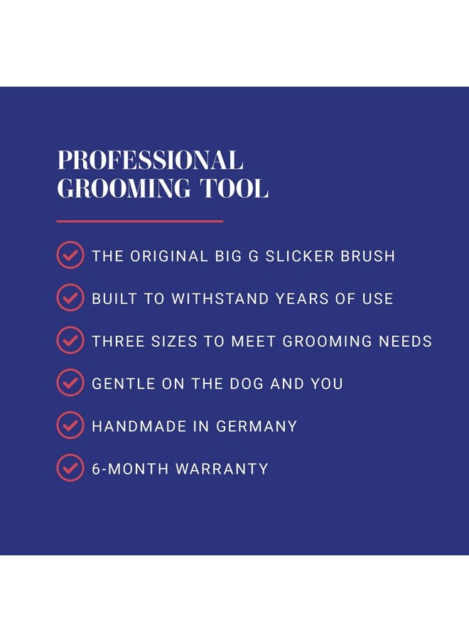 Chris Christensen Chris Christensen Big G Dog Slicker Brush, Groom Like a Professional, Fluff Detangle Style, Saves Time Energy, Made in Germany, Coral, Medium  - Image 3