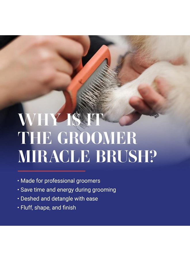 Chris Christensen Chris Christensen Big G Dog Slicker Brush, Groom Like a Professional, Fluff Detangle Style, Saves Time Energy, Made in Germany, Coral, Medium  - Image 2