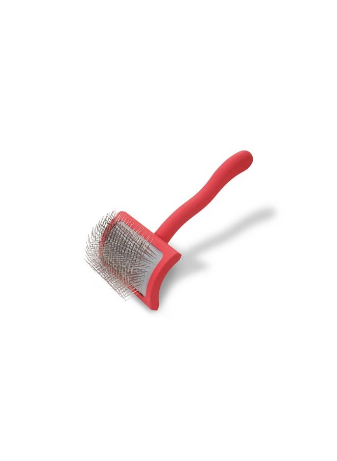 Chris Christensen Chris Christensen Big G Dog Slicker Brush, Groom Like a Professional, Fluff Detangle Style, Saves Time Energy, Made in Germany, Coral, Medium  - Image 1