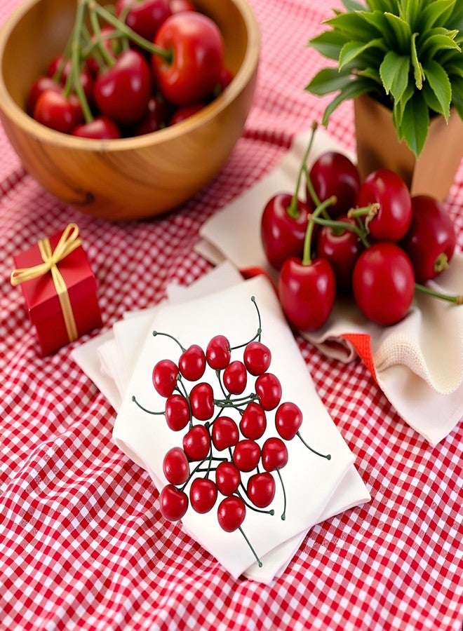 Fansoftiks 20Pcs Red Artificial Cherries, Lifelike Fruit Cherry Ornament, Fake Cherry Model, Home Kitchen Party Decoration Desk Ornament Photography Prop,Fake Cherries,Plastic Cherries - Image 4