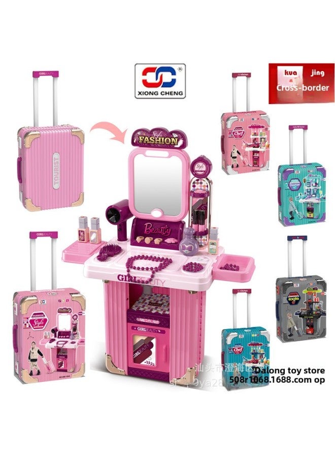 Trolley Case Play House Toys Makeup Tools Kitchen Medical Tools Plush Cat Puppy Children's Toys-Color:Medical Tools: (english Card Packaging) Xc183a - Image 2