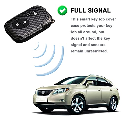 Muxkenper Key Fob Cover Case Fit for 2005-2018 Lexus ES350 GS300 GS350 GS430 GS450h ISC IS250 IS350 LS460 LS600h Keyless Entry Remote Case Holder ABS Carbon Fiber Pattern (Black) - Image 4