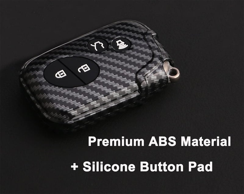 Muxkenper Key Fob Cover Case Fit for 2005-2018 Lexus ES350 GS300 GS350 GS430 GS450h ISC IS250 IS350 LS460 LS600h Keyless Entry Remote Case Holder ABS Carbon Fiber Pattern (Black) - Image 5