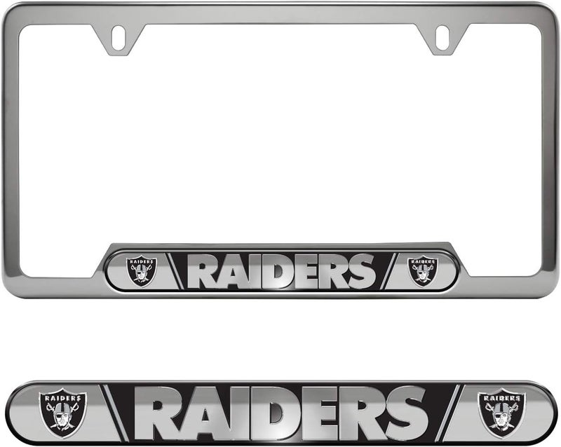 FANMATS FANMATS NFL Embossed License Plate Frame Stainless Steel Frame with Stamped Aluminum Team Logo Inserts 625in x 1225in  - Image 1