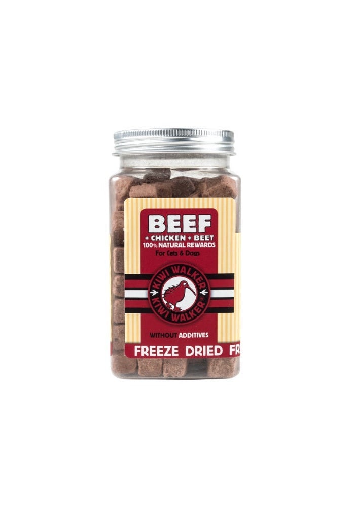 KIWI WALKER Freeze Dried Beef Chicken Beetroot Dog & Cat Treats 90G