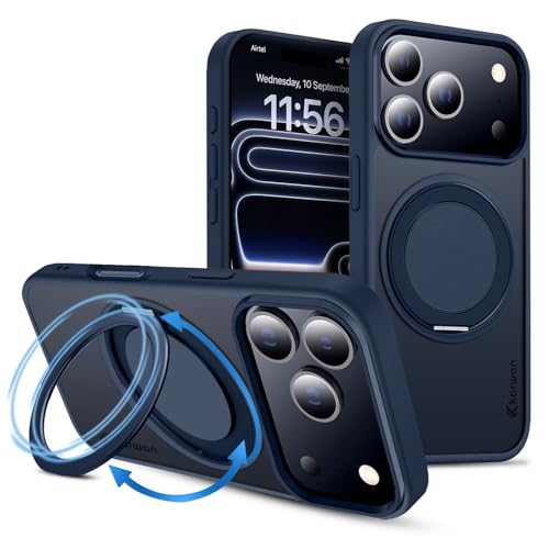 KARWAN Tough Shockproof Armor Back Case Cover Compatible with iPhone 17 Pro Max with 360 Degree Rotation Magnetic Attraction Ring Holder Heavy Duty Rugged Cover with Magnetic MagEase Wireless Charging - Image 1