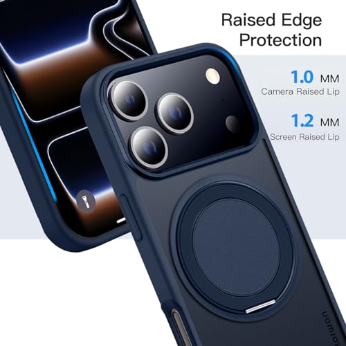 KARWAN Tough Shockproof Armor Back Case Cover Compatible with iPhone 17 Pro Max with 360 Degree Rotation Magnetic Attraction Ring Holder Heavy Duty Rugged Cover with Magnetic MagEase Wireless Charging - Image 2