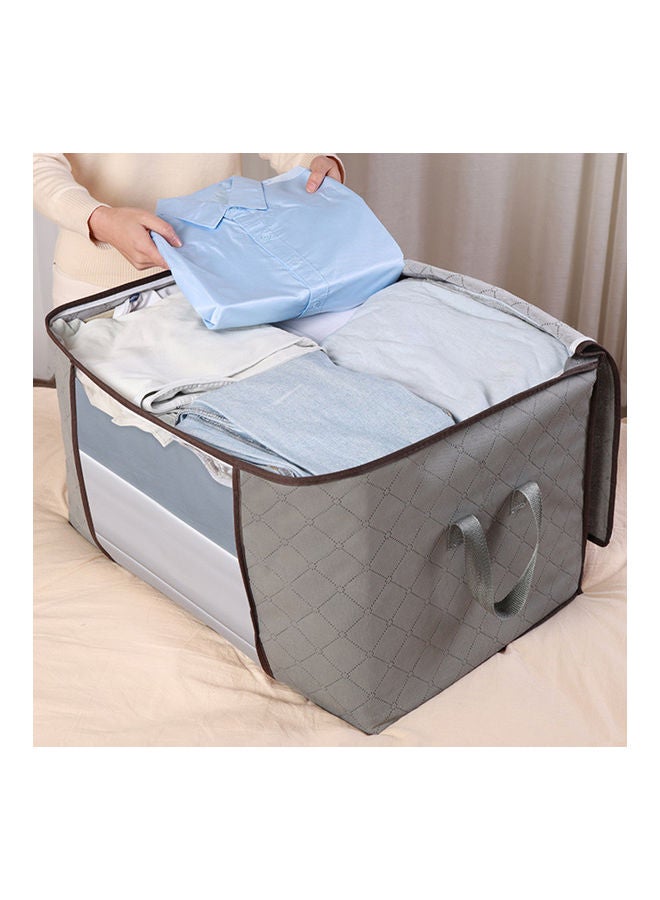 NIBEMINENT Non Woven Fabric Folding Blanket Storage Bag Grey - Image 3