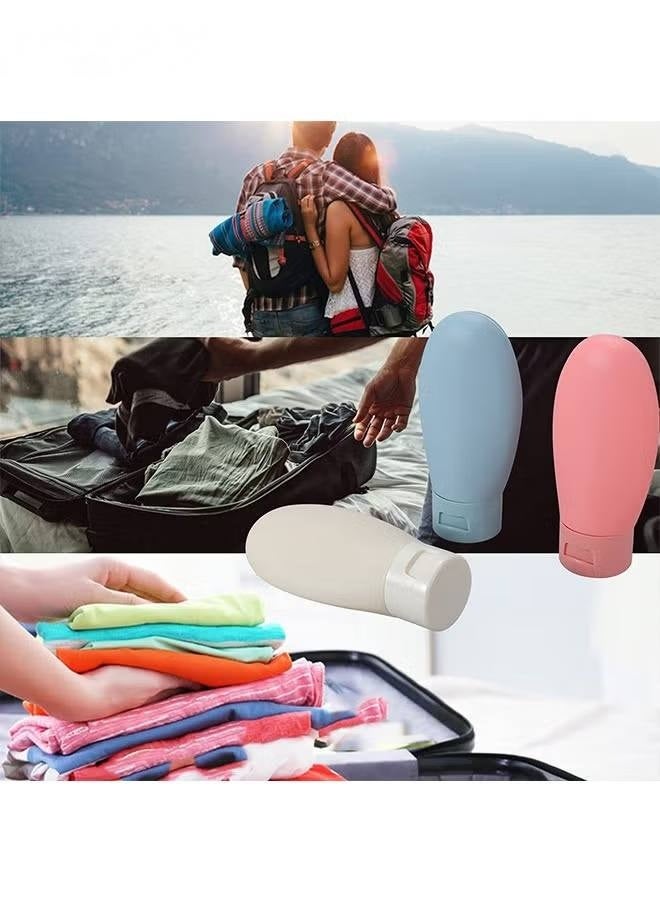 3 Pcs Travel Bottles Set,60ML Travel Bottles Containers, Small Mini Empty Plastic Squeeze Bottles for Travel Toiletries, Shampoo and Conditioner with Storage Bag - Image 5