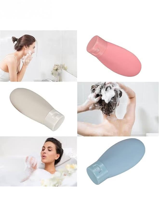 3 Pcs Travel Bottles Set,60ML Travel Bottles Containers, Small Mini Empty Plastic Squeeze Bottles for Travel Toiletries, Shampoo and Conditioner with Storage Bag - Image 3