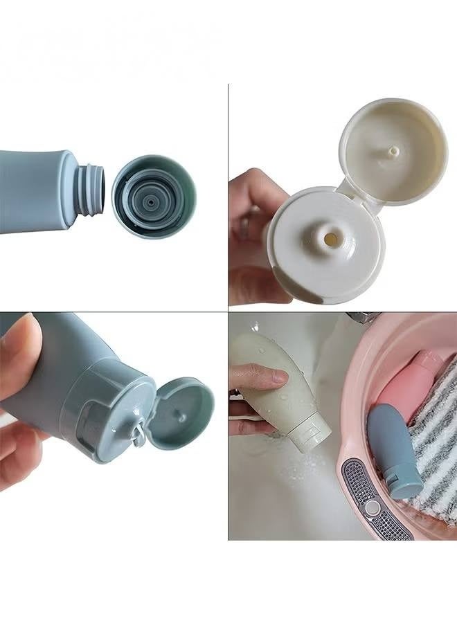 3 Pcs Travel Bottles Set,60ML Travel Bottles Containers, Small Mini Empty Plastic Squeeze Bottles for Travel Toiletries, Shampoo and Conditioner with Storage Bag - Image 4