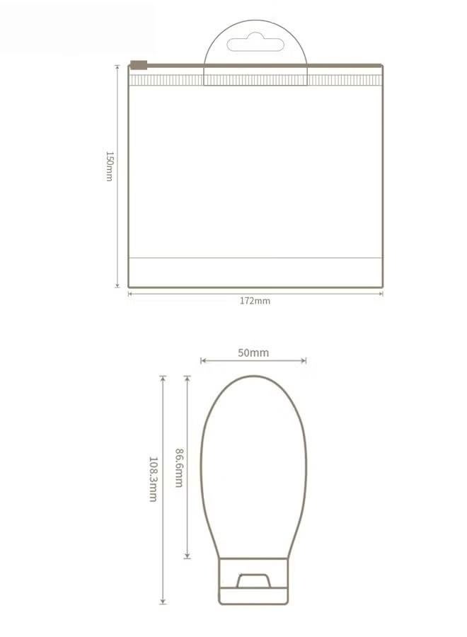 3 Pcs Travel Bottles Set,60ML Travel Bottles Containers, Small Mini Empty Plastic Squeeze Bottles for Travel Toiletries, Shampoo and Conditioner with Storage Bag - Image 2