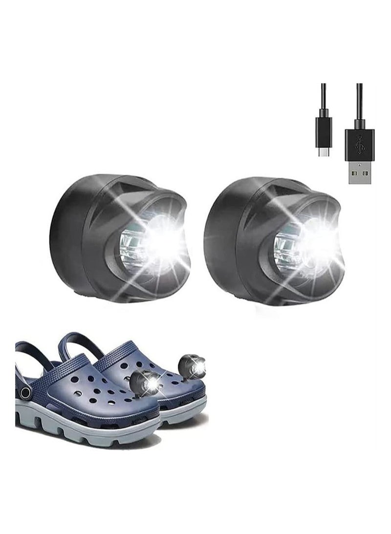 Y&D Shoes Light, 2 PCS Headlights for Clogs, Upgrade Rechargeable Croc Flashlight Attachment, Led Light Waterproof, Small Press Lights, Funny Charms Accessories Adults and Kids - Image 2