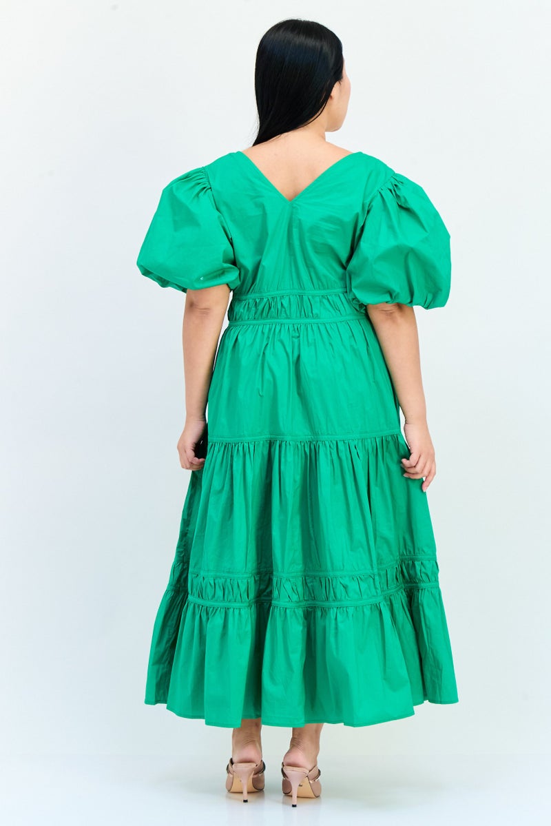 Another Sunday Women Solid A-Line Dress, Green - Image 4
