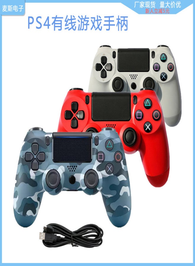 مقبض تحكم سلكي جديد لجهاز PS4، مقبض عصا تحكم لجهاز PS4، مقبض كمبيوتر مضيف لوحدة تحكم الألعاب السلكية لجهاز PS4 - Image 4