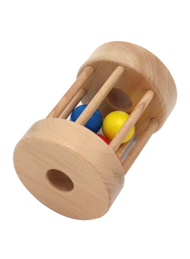 Montessori Early Childhood Teaching Aids Rolling Drum Baby Logical Thinking Hand-eye Coordination Training Toy Wooden Puzzle-Color:Rolling Drum - Image 4