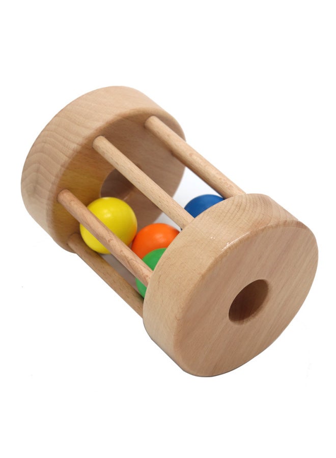 Montessori Early Childhood Teaching Aids Rolling Drum Baby Logical Thinking Hand-eye Coordination Training Toy Wooden Puzzle-Color:Rolling Drum - Image 1
