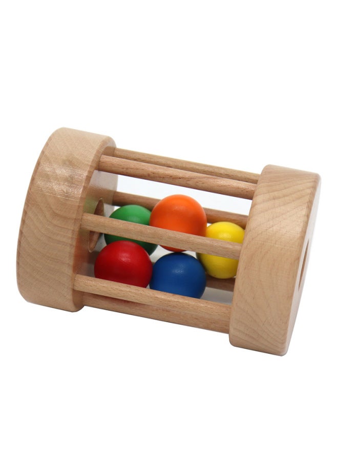 Montessori Early Childhood Teaching Aids Rolling Drum Baby Logical Thinking Hand-eye Coordination Training Toy Wooden Puzzle-Color:Rolling Drum - Image 3