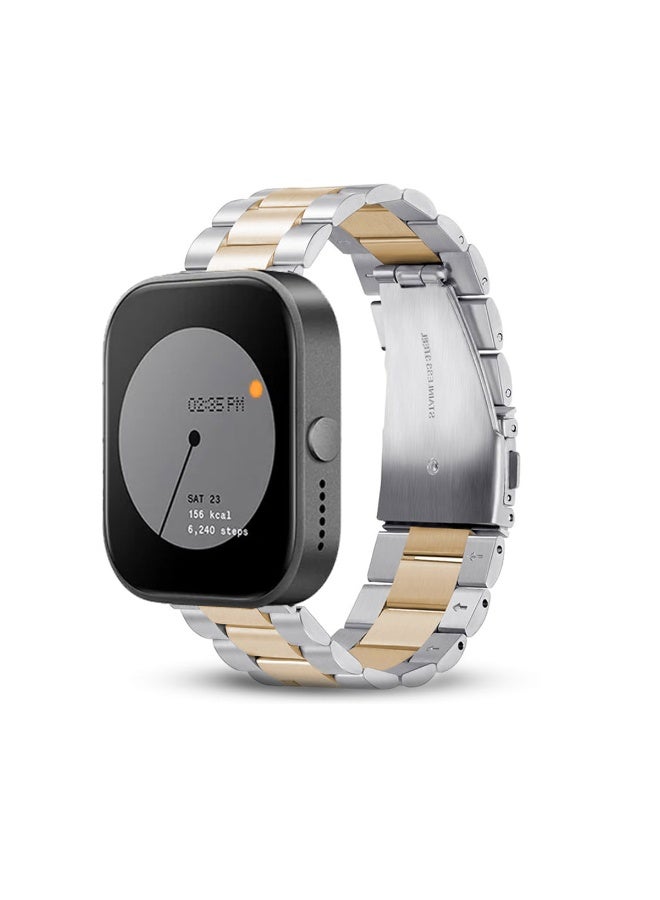 O Ozone (Pack of 2) O Ozone Metal Band Compatible with CMF by Nothing Watch Pro/Watch Pro 2 Watchband Bracelet, Stainless Steel Replacement Bracelet Wristband Wrist Strap Smart Watch Accessories for Men- Silver/Rose Gold - Image 2