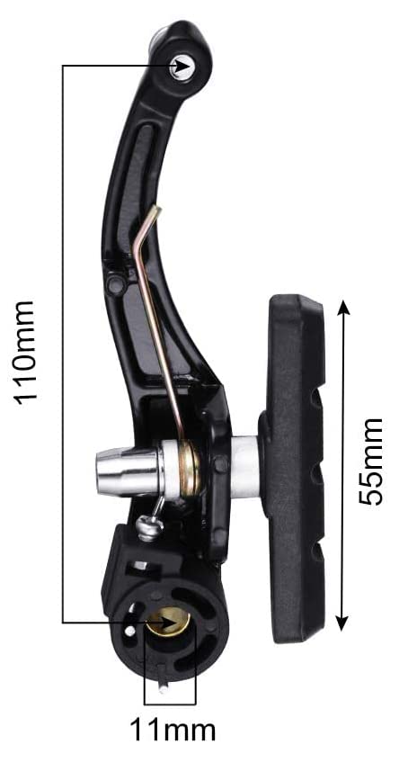 Serveuttam V Brake Set for Cycle - Bicycle Linear Pull V Brake Set Front/Back | Arm 110mm Long Metal Lever Caliper Set (Black) - Image 3
