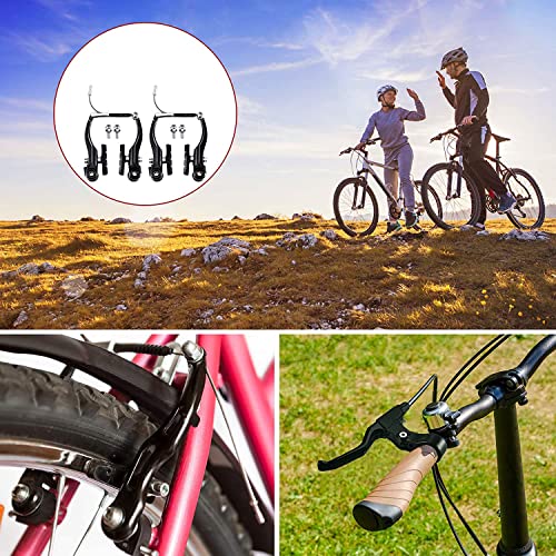 Serveuttam V Brake Set for Cycle - Bicycle Linear Pull V Brake Set Front/Back | Arm 110mm Long Metal Lever Caliper Set (Black) - Image 5
