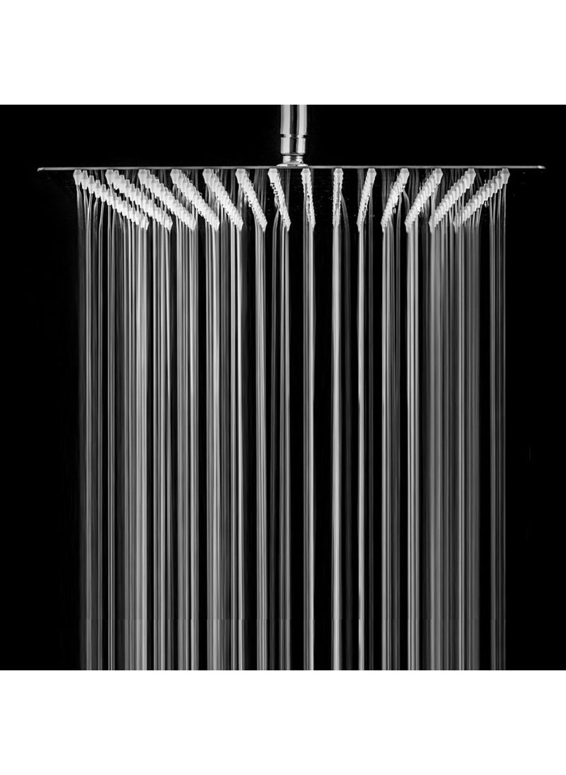ANMEX ANMEX 12inch 12x12 Rain Shower head High Pressure Shower Head Made of 304 Stainless Steel with Square Arm Relaxed Shower Experience Even at Low Water Flow Pressure 12 15 Inches Arm  - Image 1
