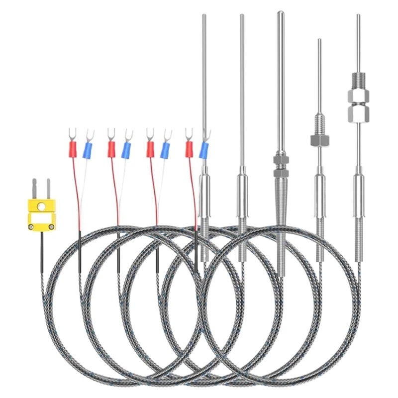 مستشعر درجة الحرارة من نوع K ثرموكوبل مع مسبار مرن قابل للانحناء مقاس 6 مم × 50 مم - Image 1