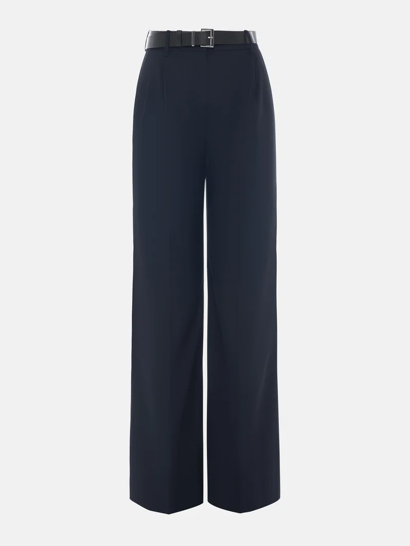 Lichi Trousers with a wide eco-leather belt