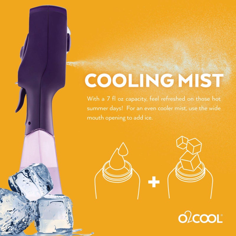 O2COOL 2 Pack Elite Battery Powered Handheld Water Misting Fans (Purple) - Image 3