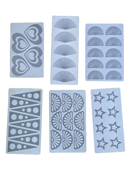 SHOAIB Cake garnishing Chocolate Mold Combo Pack of 8 Mold Fan Shape Heart Shape Star Shape Triangle Shape Leaf Shape Chocolate Mould for Cake Decoration and Cake garnishing - Image 2