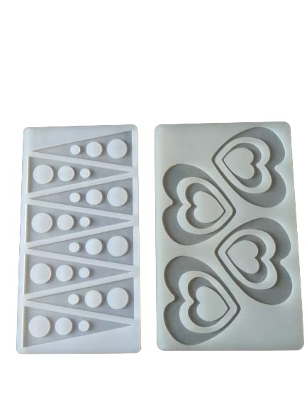 SHOAIB Cake garnishing Chocolate Mold Combo Pack of 8 Mold Fan Shape Heart Shape Star Shape Triangle Shape Leaf Shape Chocolate Mould for Cake Decoration and Cake garnishing - Image 3