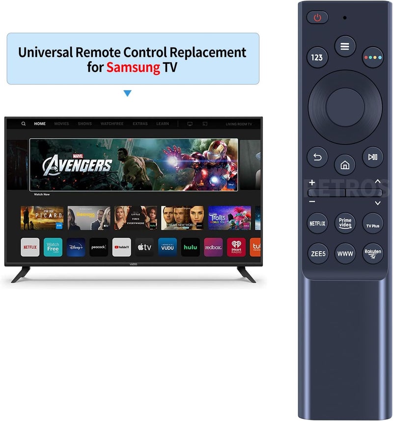 جهاز تحكم عن بعد عالمي متوافق مع جميع تلفزيونات سامسونج LED QLED UHD SUHD HDR LCD Frame Curved Solar HDTV 4K 8K 3D الذكية، مع أزرار لـ Netflix وPrime Video وWWW والمزيد - Image 5