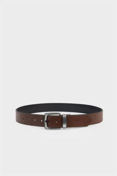 Man Double Sided Clasp Faux Leather
