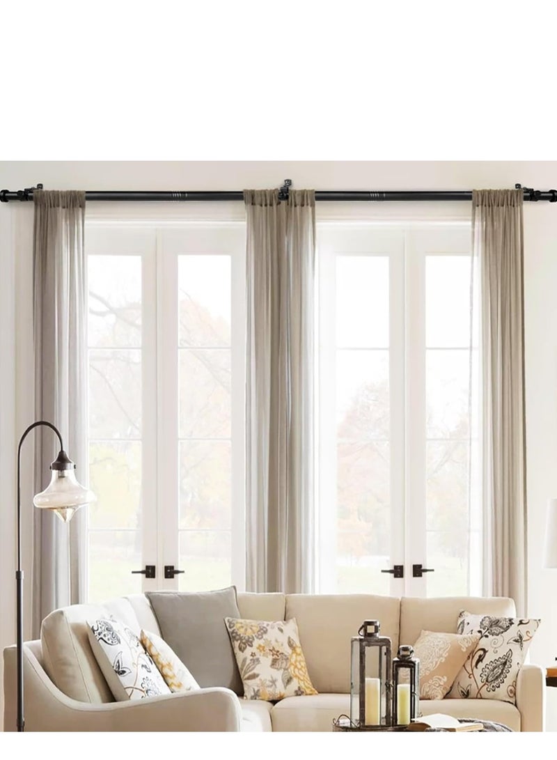 Heavy Duty Curtain Rods for Windows , 1 inch Diameter Long Curtain Rod with Brackets,Adjustable Curtain Rod for Living room,Bedroom - Image 4