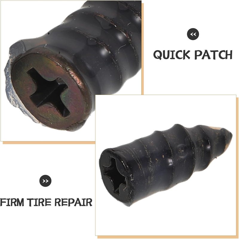 Vacuum Tire Repair Kit with Rubber Screw Studs, 7 Sets Tubeless Tire Plug Tools for Car Motorcycle Electric Bike Puncture Repair, Spiral Rubber Nails Self-Service Leak-Proof - Image 3