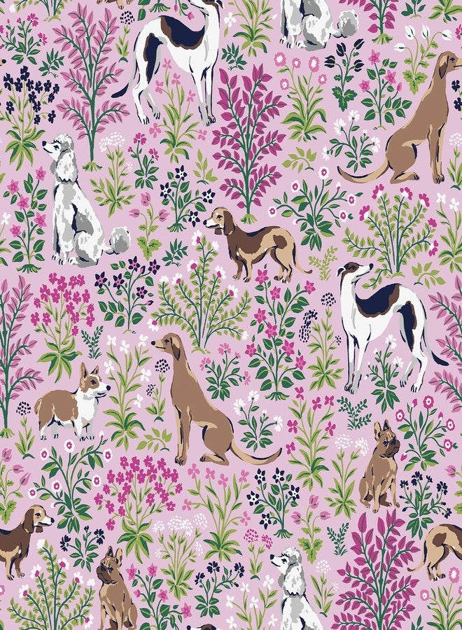 NuWallpaper Must Love Dogs Pink Peel and Stick Wallpaper, PFS6379 - Image 1