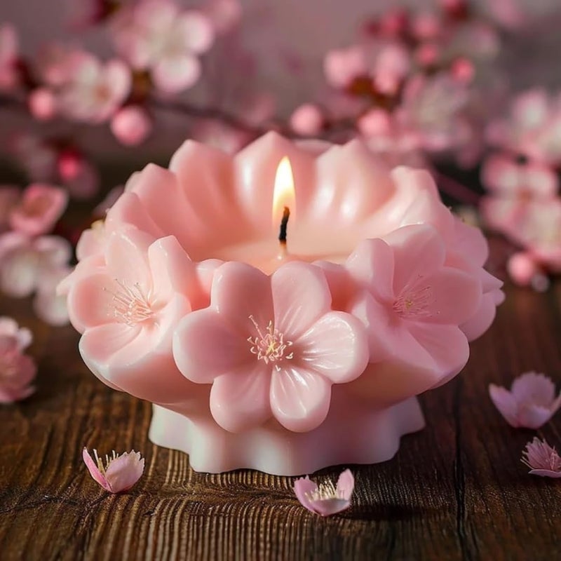 Skytail Skytail Blossom Flower Silicone Candle Mould for Candle Making Aromatherapy Lotus Candle Wax Melts Home Decoration 3D Flower Cupcake Baking Mould Cookies Muffin Soap Floral Molds  - Image 5