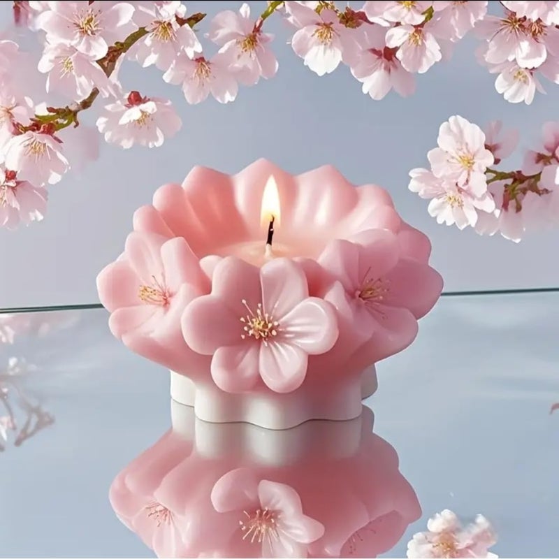 Skytail Skytail Blossom Flower Silicone Candle Mould for Candle Making Aromatherapy Lotus Candle Wax Melts Home Decoration 3D Flower Cupcake Baking Mould Cookies Muffin Soap Floral Molds  - Image 1