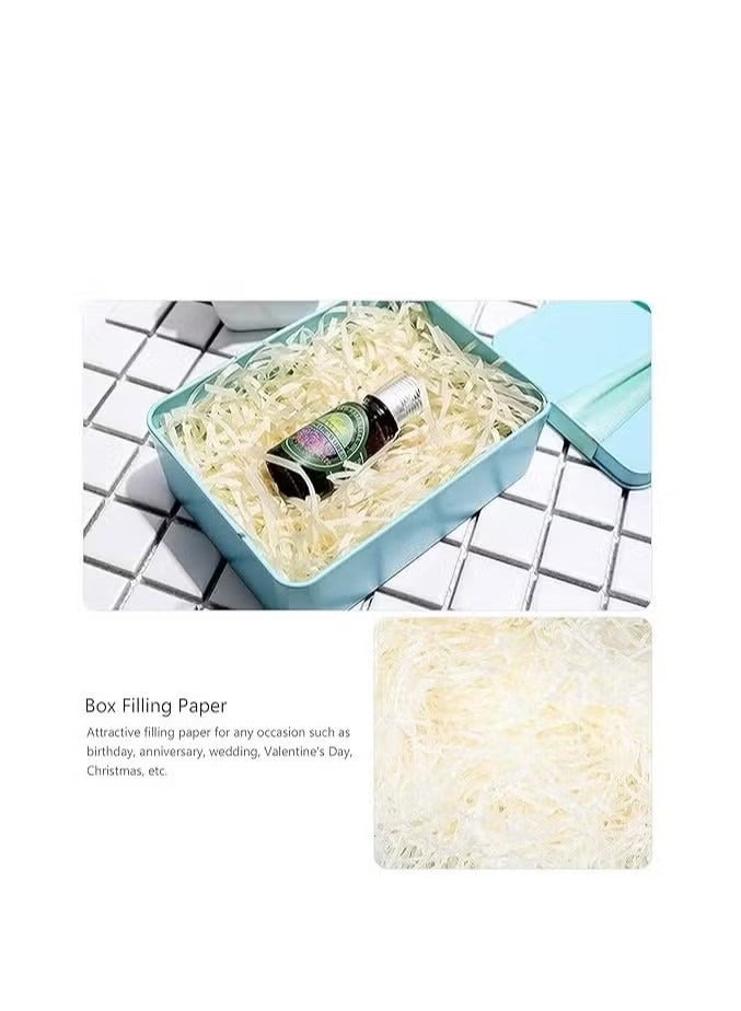 100 gram Raffia Paper Shreds Strands Eco friendly Shredded Crinkle Confetti Crinkle Cut Paper Filling Shredded Paper for Hamper Gift Box Filling (White) - Image 4