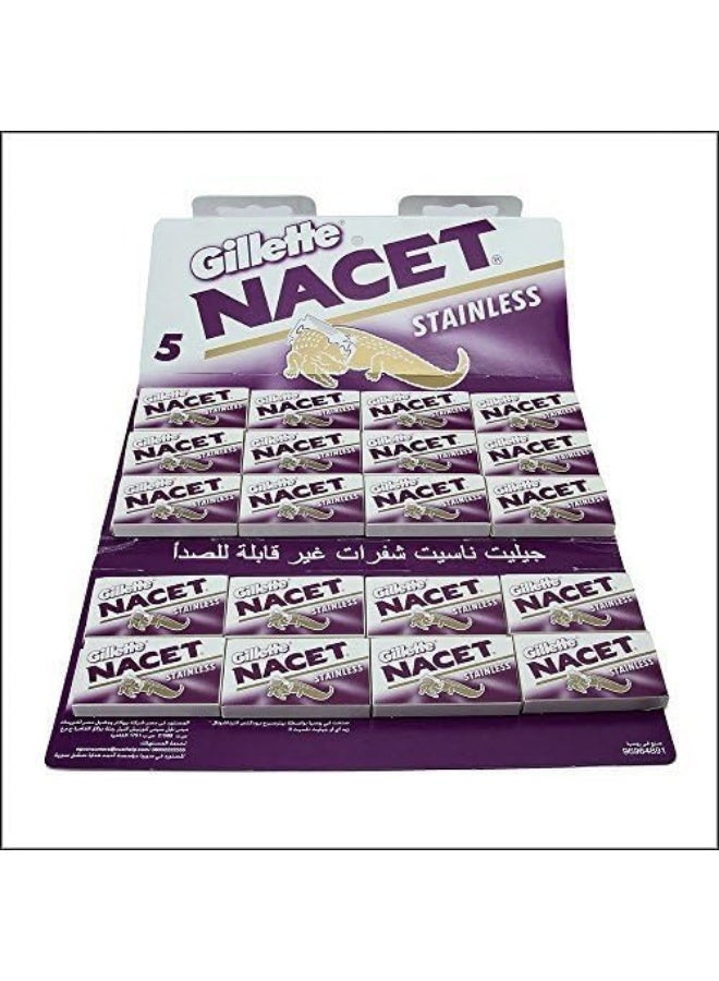 Gillette 100 NACET STAINLESS Double Edge Razor Blades - Image 1