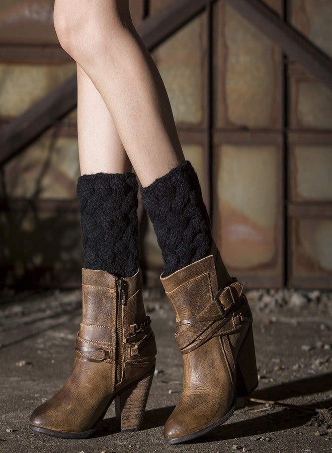 Kaariss Women Winter Warm Crochet Knitted Boot Cuff Sock Short Leg Warmers (4 Pairs-Style e) - Image 3