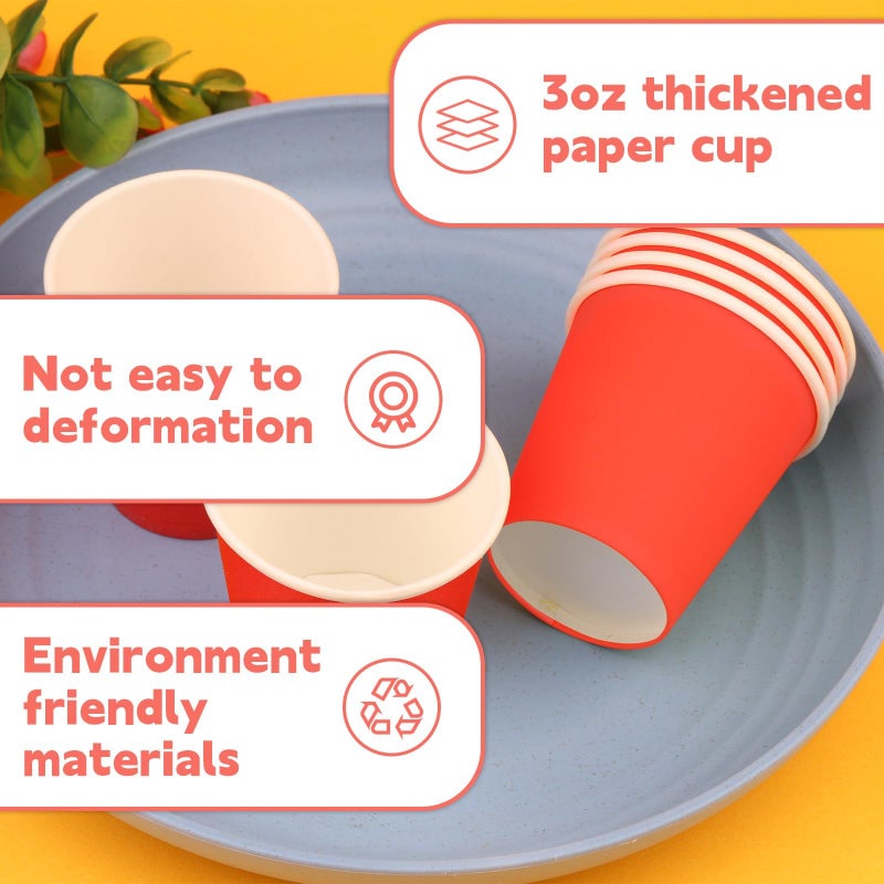 Huaiid 50 Count 3 oz Small Paper Cups  Disposable Mini Bathroom Cups  Disposable Mouthwash Cups  Small Disposable Paper Cups  Espresso Cups  Paper Cups for Party Travel Picnic BBQ - Image 4
