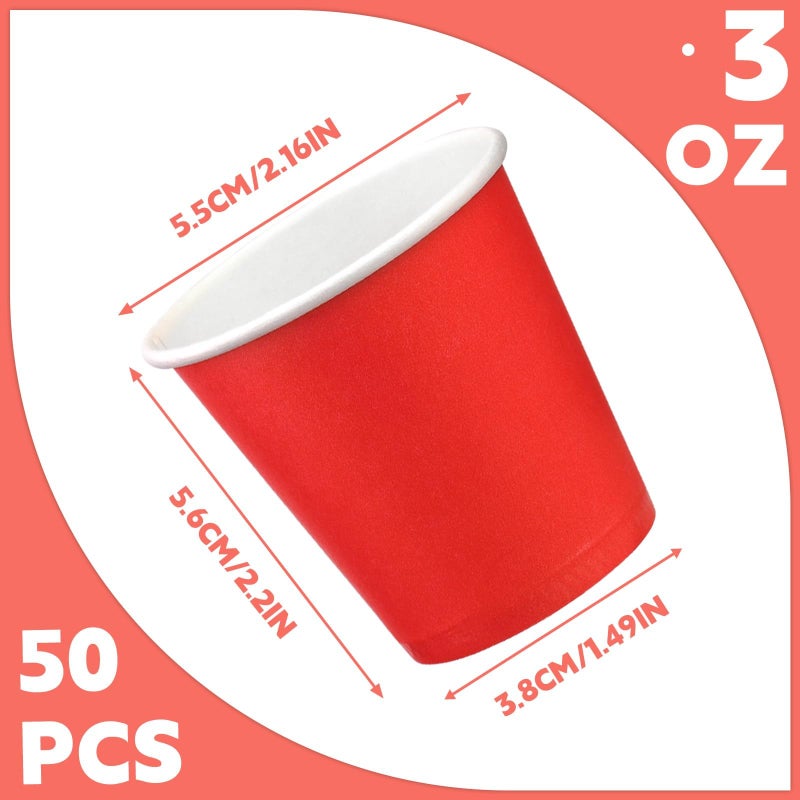 Huaiid 50 Count 3 oz Small Paper Cups  Disposable Mini Bathroom Cups  Disposable Mouthwash Cups  Small Disposable Paper Cups  Espresso Cups  Paper Cups for Party Travel Picnic BBQ - Image 1