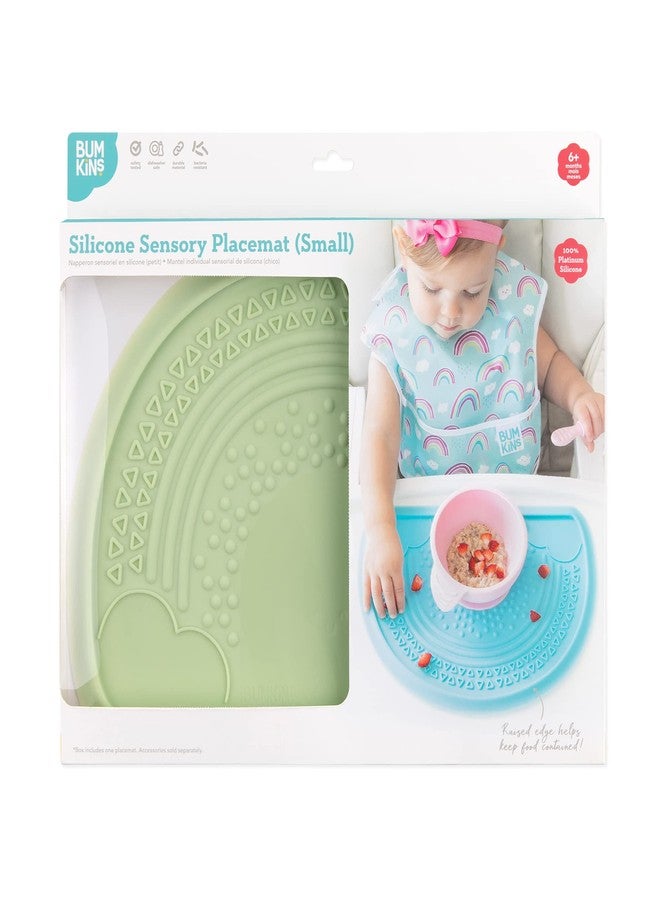 Bumkins Baby Silicone Sensory Placemat, for Babies and Toddlers, Suction Mat for Restaurants, Stick On High Chairs and Tables, Eating Finger Foods, Baby Led Weaning Essentials, Ages 6 Months Up, Sage - Image 5