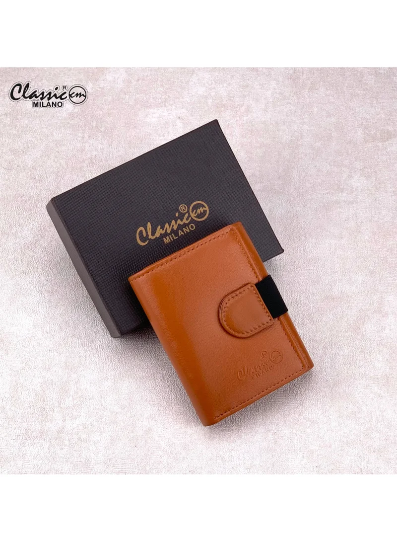 Classic Milano Tan (GTF-10-EM) Classic Milano Men’s Wallet – Slim Bifold Leather Wallet for Men with RFID Blocking, Multiple Card Slots & Middle Zip – Stylish Mens Purse Wallets Gift for Husband, Father for Men | Best Price UAE