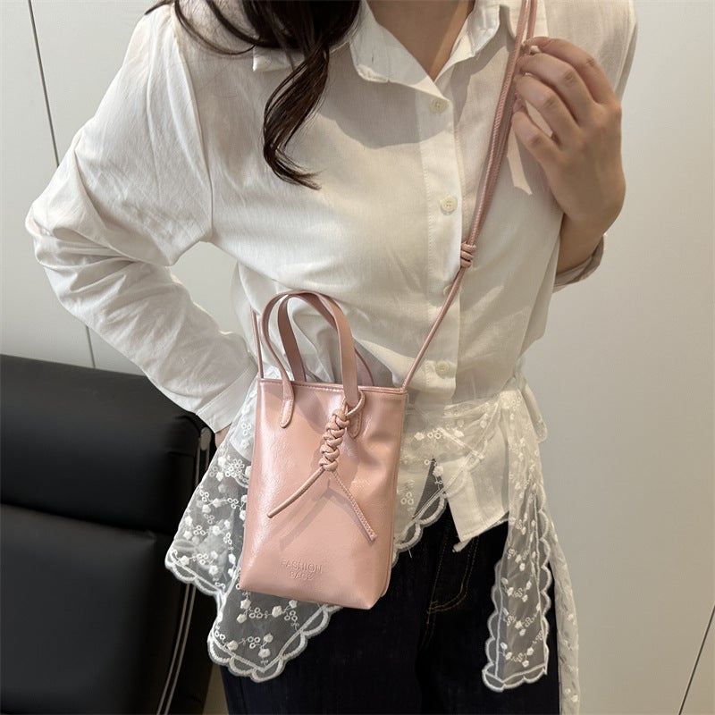 Trendy French Fries Bag For Women Niche Pure Color Fashion Single Shoulder Simple Crossbody Commuter Mobile Phone Bag - Image 4