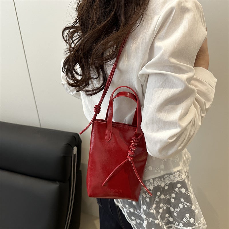 Trendy French Fries Bag For Women Niche Pure Color Fashion Single Shoulder Simple Crossbody Commuter Mobile Phone Bag - Image 5