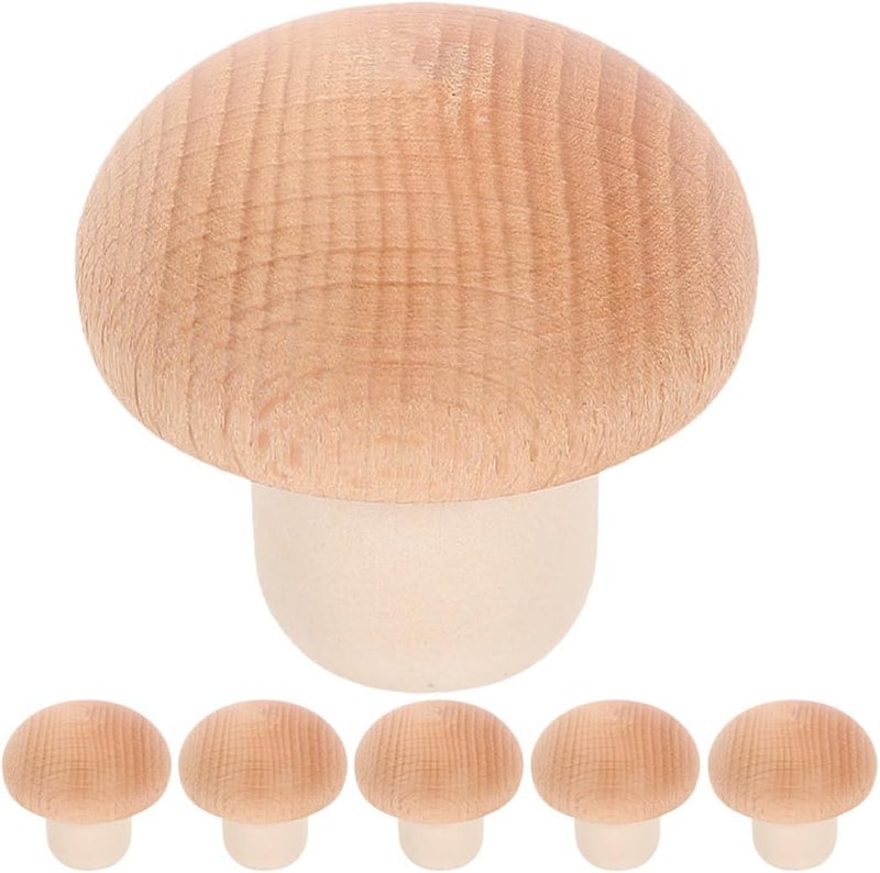 6pcs Wooden Mushroom Wine Bottle Stoppers Tapered Cork Plugs Wine Bottle Sealing Corks for Home Bar and Kitchen Accessories - Image 1