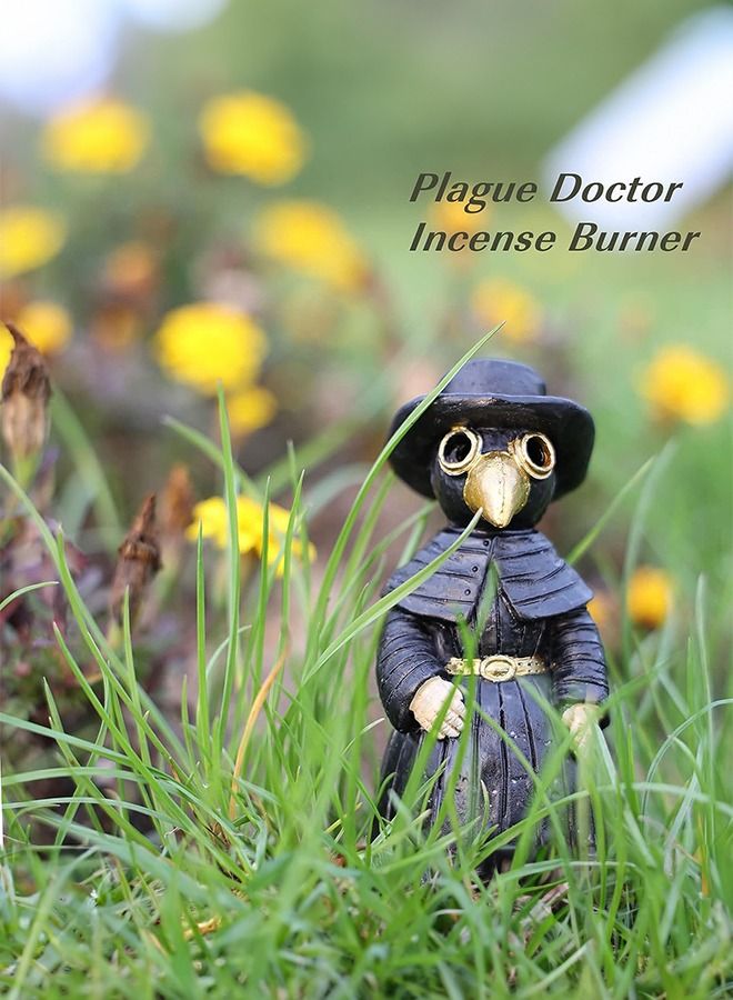 "Plague Doctor" Incense Burner, “Plague Doctor” Conical Burner, Ornaments Handmade Crafts Yoga Room, Home Decor Desktop Resin Ornaments, Effectively Relieve Stress and Anxiety. - Image 2